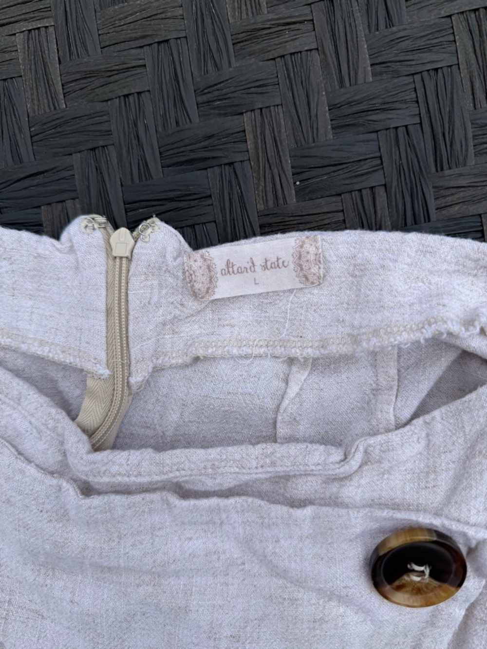 Alter’d State Linen-Blend Button Front Mini Skirt - Picture 3 of 3